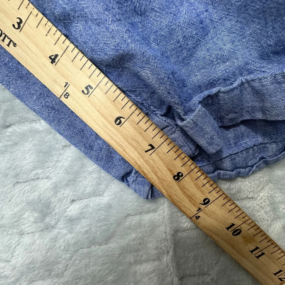 Banana Republic Aiden Shorts Linen Cotton Blue Summer‎ Preppy Coastal Men 34